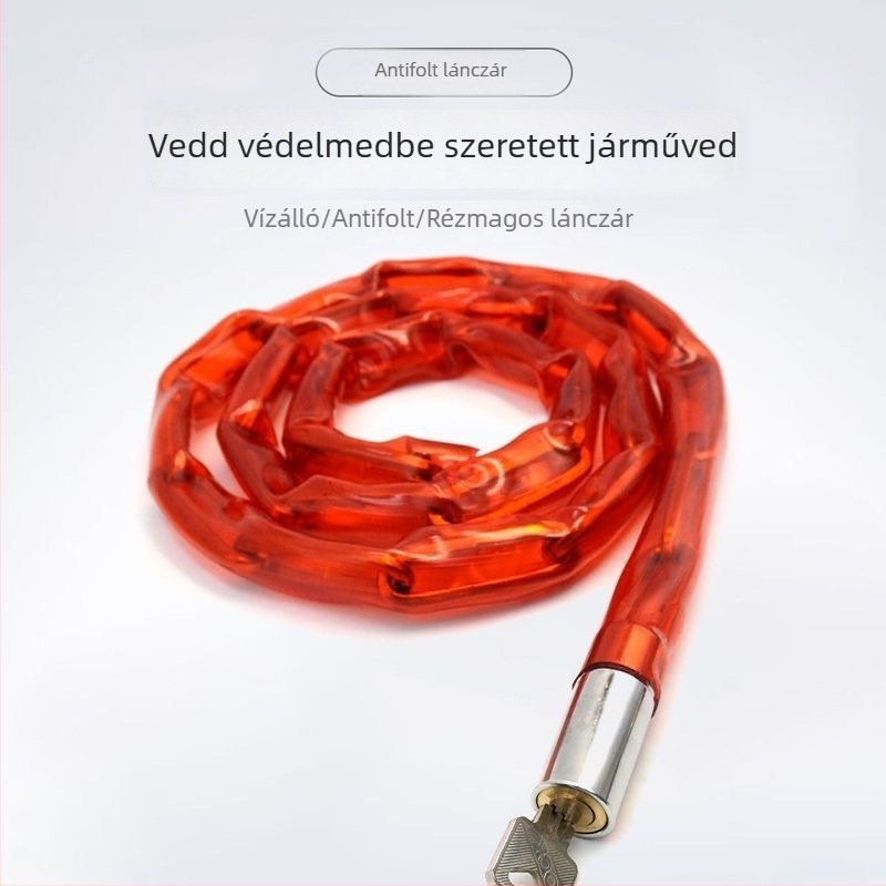 SHI Vaslánc kerékpárzár biztonsági zármechanizmussal, modell 7 négyszög 80