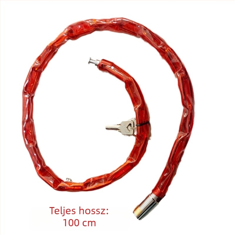 SHI Vaslánc kerékpárzár biztonsági zármechanizmussal, modell 7 négyszög 80