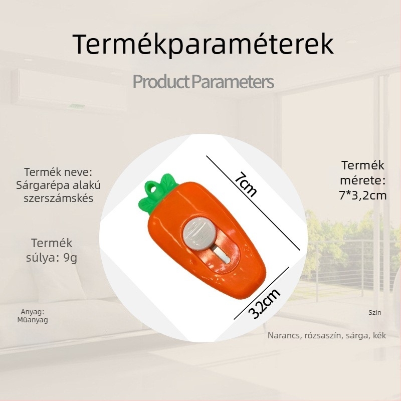 Sárgarépa mintás mini hordozható vágóeszköz papírmunkához és csomagolásnyitáshoz