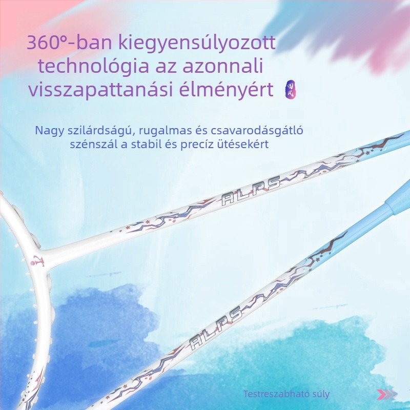 Teljes szénből készült tollasütő szett, ultra könnyű, 5U, nagy feszítés, G5 fogantyú, támadó-kiegyensúlyozott kialakítás