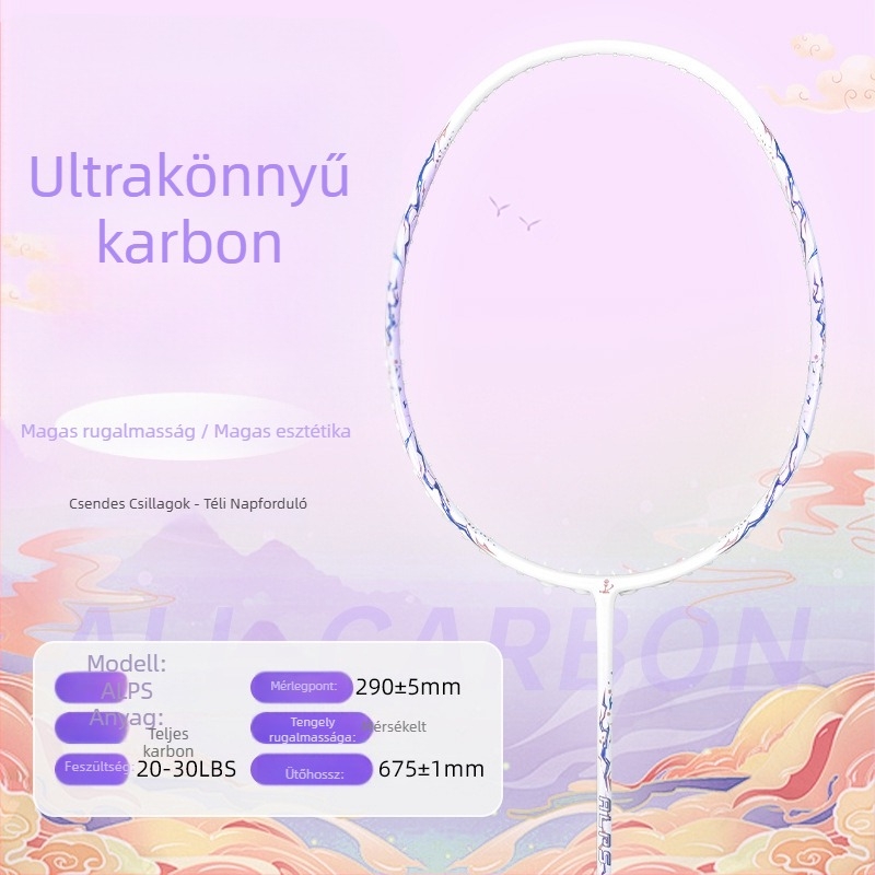 Teljes szénből készült tollasütő szett, ultra könnyű, 5U, nagy feszítés, G5 fogantyú, támadó-kiegyensúlyozott kialakítás