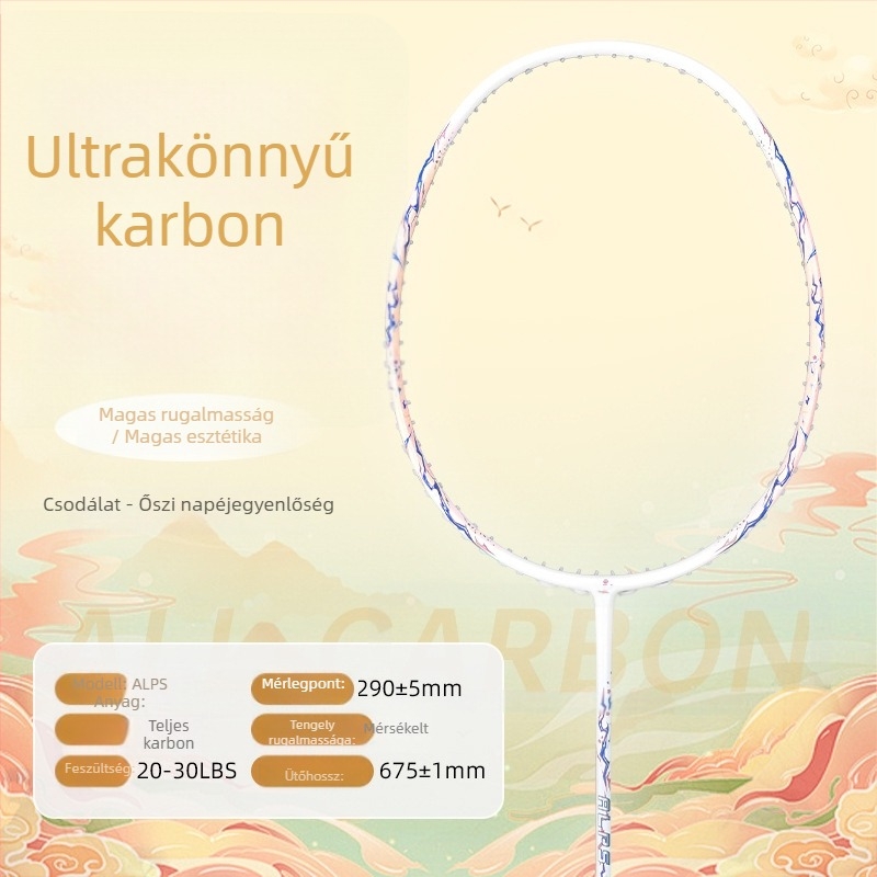 Teljes szénből készült tollasütő szett, ultra könnyű, 5U, nagy feszítés, G5 fogantyú, támadó-kiegyensúlyozott kialakítás