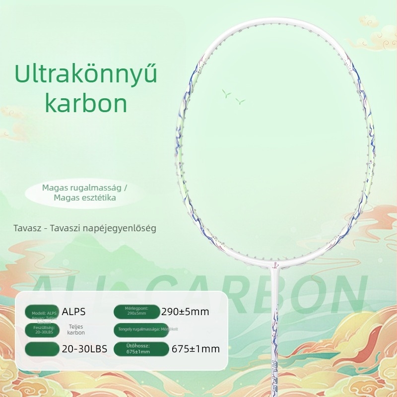 Teljes szénből készült tollasütő szett, ultra könnyű, 5U, nagy feszítés, G5 fogantyú, támadó-kiegyensúlyozott kialakítás