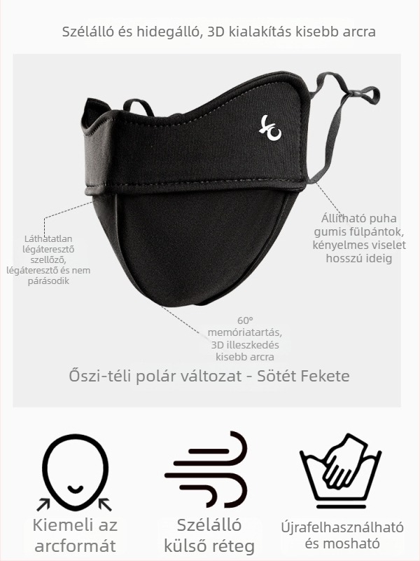 Női meleg maszk halcsont mintával, szemvédő, őszi–téli 3D maszk