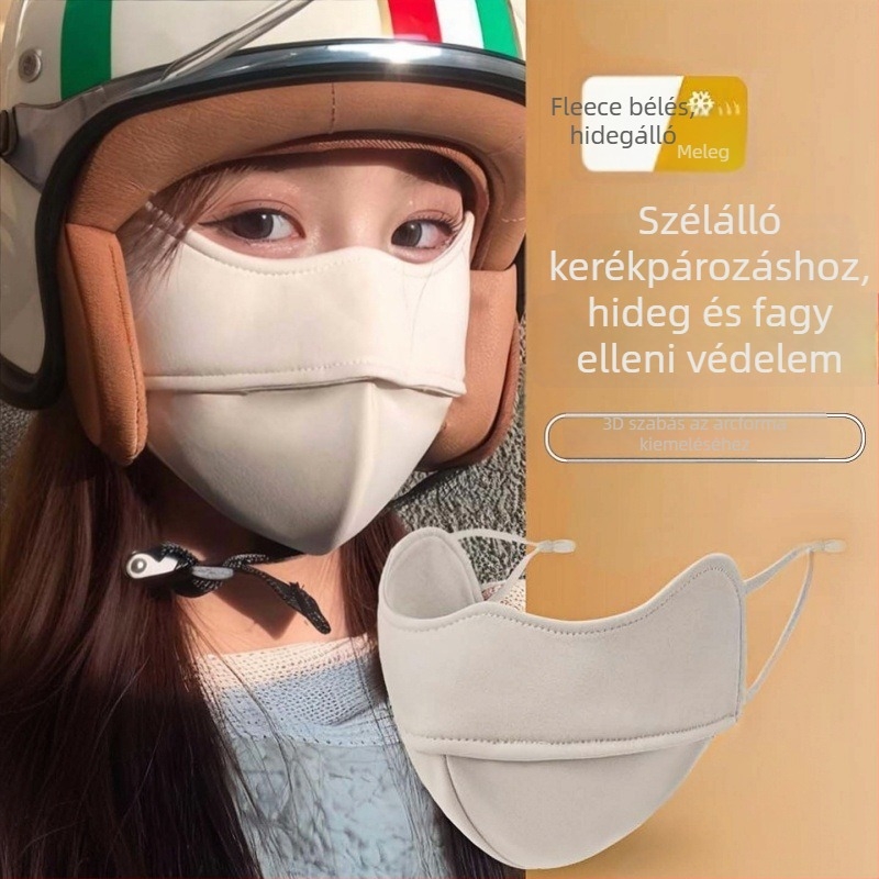 Női meleg maszk halcsont mintával, szemvédő, őszi–téli 3D maszk