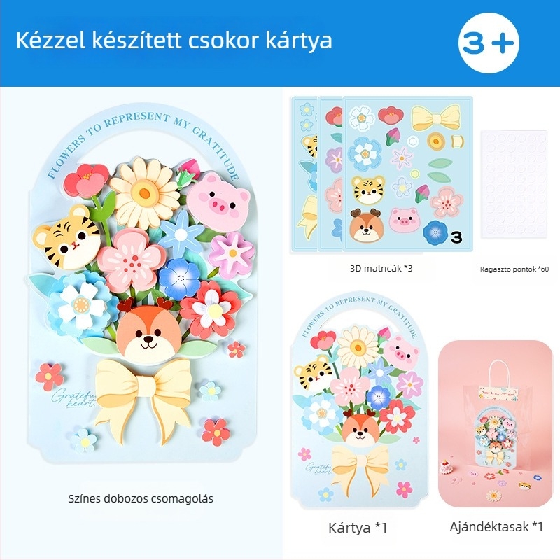 Tanítók napja óvodában – DIY 3D virágcsokor készlet és hangfelvételes karton