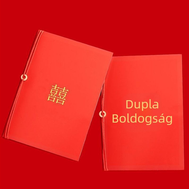 Piros esküvői beszédkártyák: eskü, házigazda, szülők és tanúk, tintás stílus
