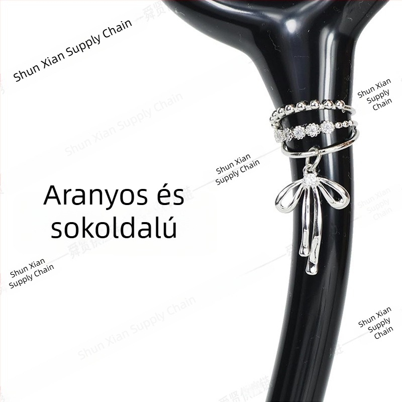 Csillogó köves masni-stetoszkóp charm készlet – aranyos pillangó medállal, ápolói kiegészítő