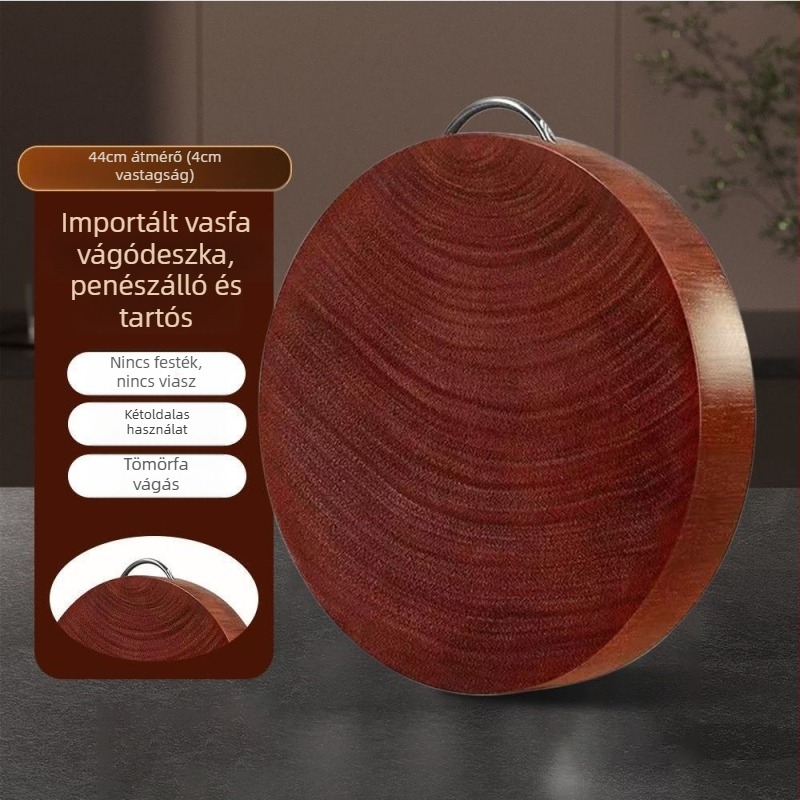 Ironwood vágódeszka, antimikrobiális, tömörfa, konyha, kör és sík formában