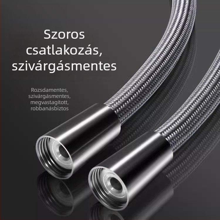 Nylon hálós zuhanycső, magas hőmérséklet-ellenálló, robbanásbiztos, univerzális 1/2 hüvelykes csatlakozás, forró és hideg vízhez
