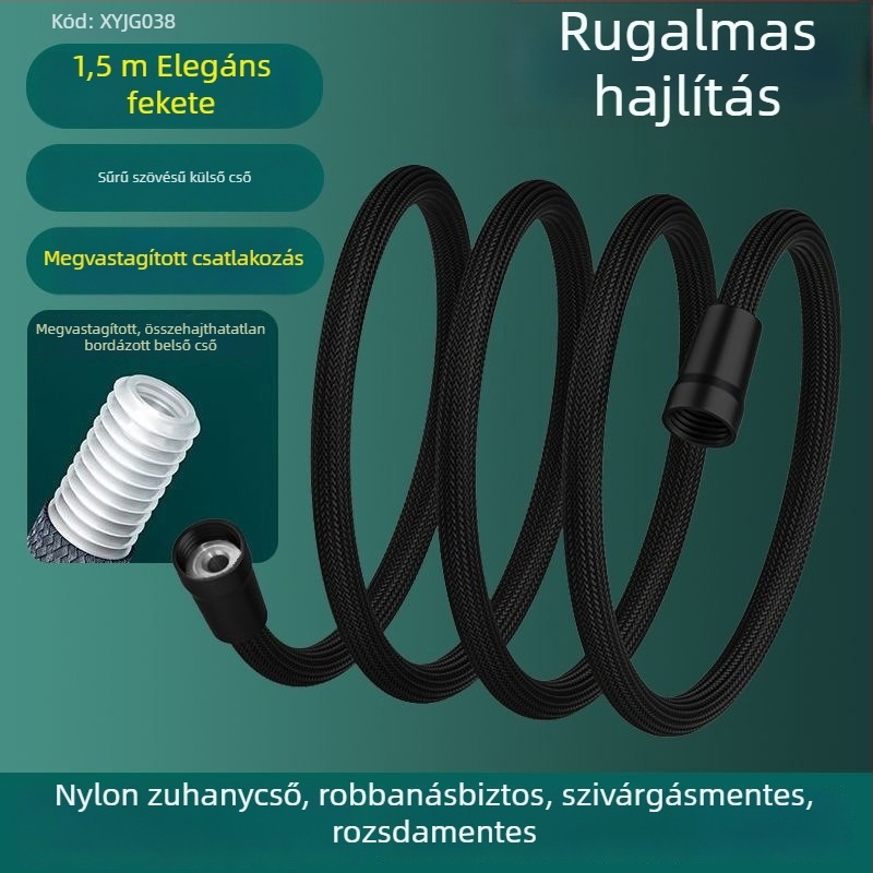 Nylon hálós zuhanycső, magas hőmérséklet-ellenálló, robbanásbiztos, univerzális 1/2 hüvelykes csatlakozás, forró és hideg vízhez