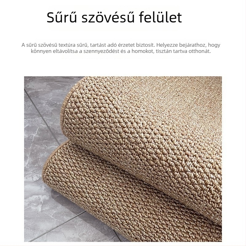 Japán stílusú egyszínű, szintetikus sisal textúrájú csúszásmentes macskabarát szőnyeg otthoni használatra; ideális nappalira, hálószobára, az ablakhoz és az ágy mellett