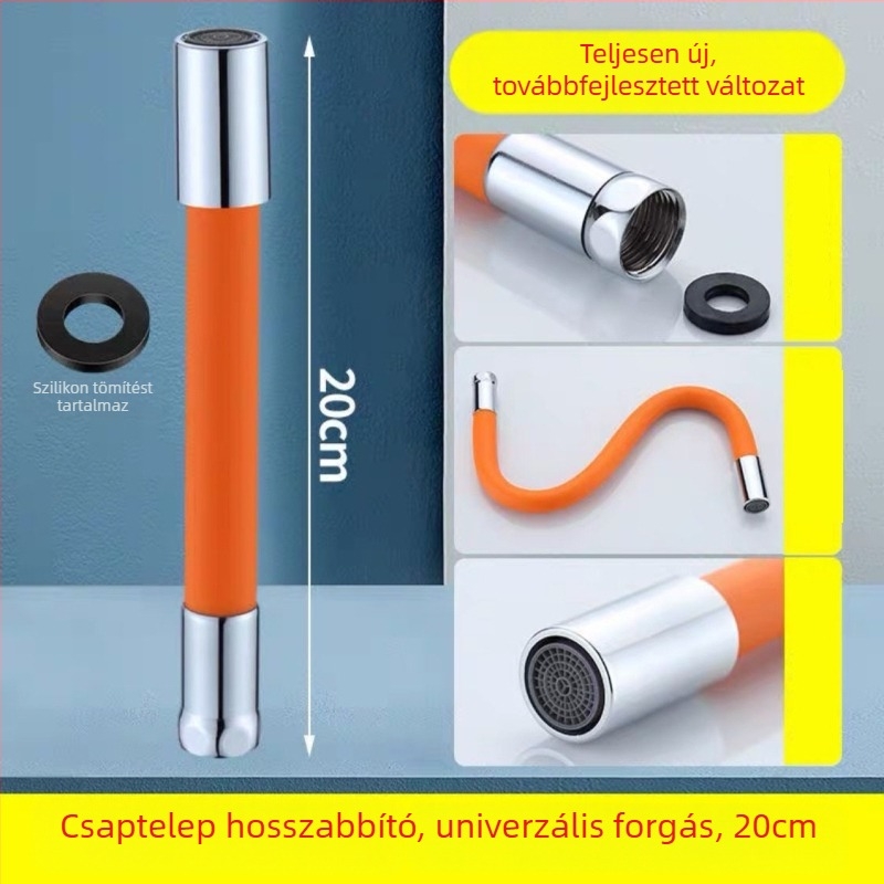 Csaptelep-hosszabbítócső univerzális tömlőcsatlakozóval, formázott hosszabbító, fröccsenés elleni csatlakozás mop-hoz és mosogatóhoz