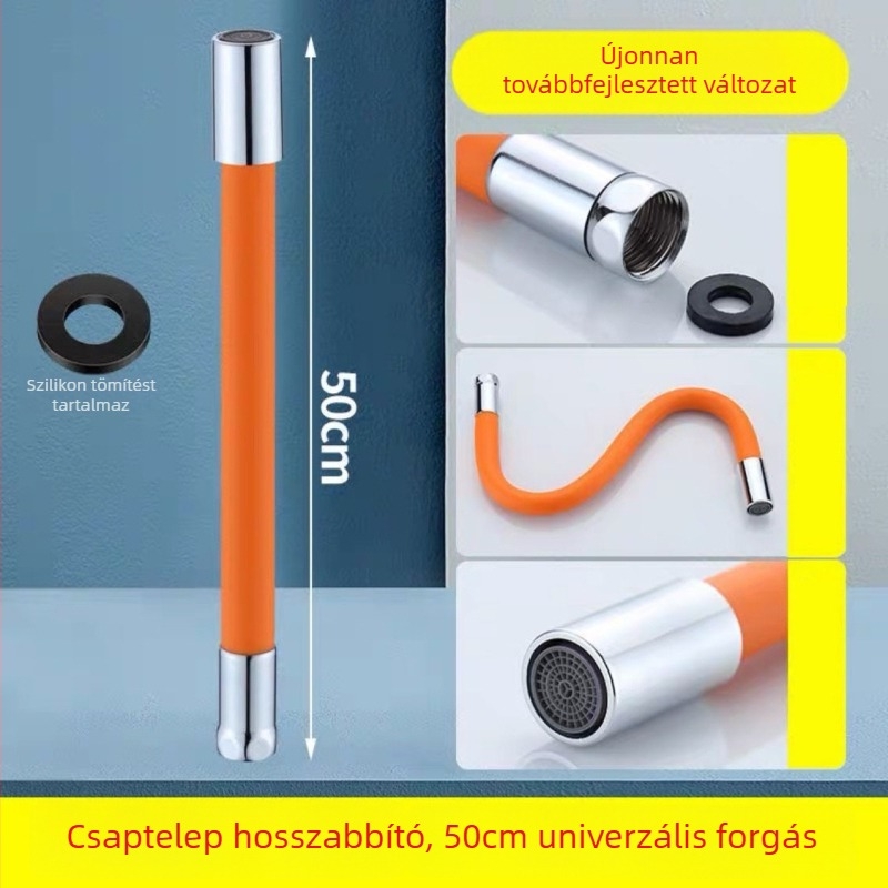 Csaptelep-hosszabbítócső univerzális tömlőcsatlakozóval, formázott hosszabbító, fröccsenés elleni csatlakozás mop-hoz és mosogatóhoz