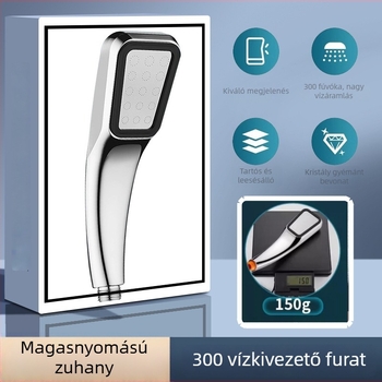 Nyomásnövelő zuhanyfej univerzális csatlakozással, krómozott ABS, állítható