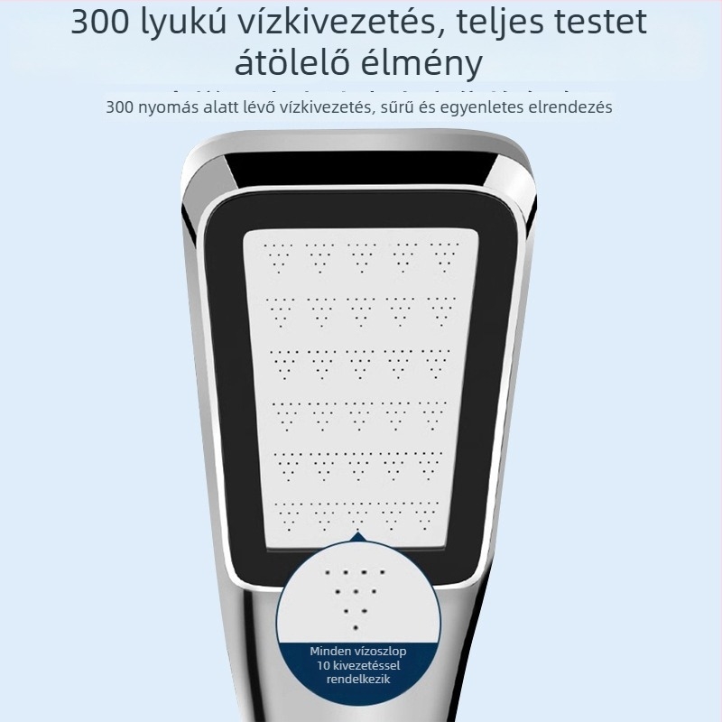 Nyomásnövelő zuhanyfej univerzális csatlakozással, krómozott ABS, állítható