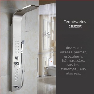 304 rozsdamentes acél zuhanykészlet digitális kijelzővel, felületre szerelt, fekete esőzuhanyfej, falra szerelve