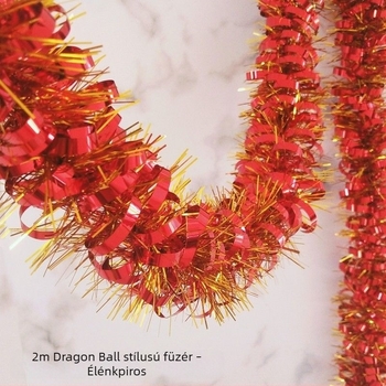 2 m hosszú tinsel girland színes szalagokkal – újév, születésnap, karácsony, ünnepi dekorációk, esküvői dekorációk és Gyermeknap