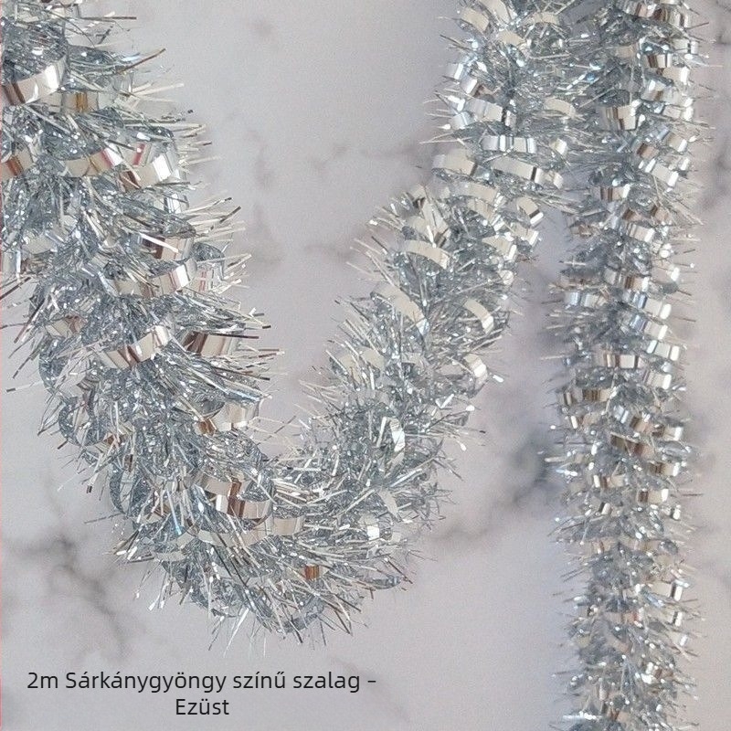 2 m hosszú tinsel girland színes szalagokkal – újév, születésnap, karácsony, ünnepi dekorációk, esküvői dekorációk és Gyermeknap