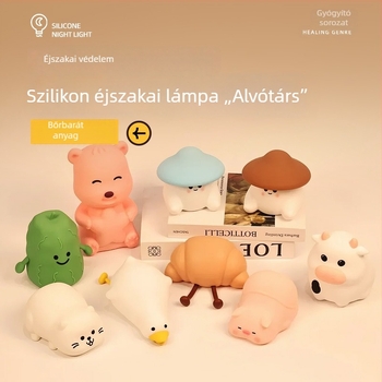 Újratölthető szilikon éjjeli lámpa az ágy melletti használathoz, szemvédő fény, babák etetéséhez