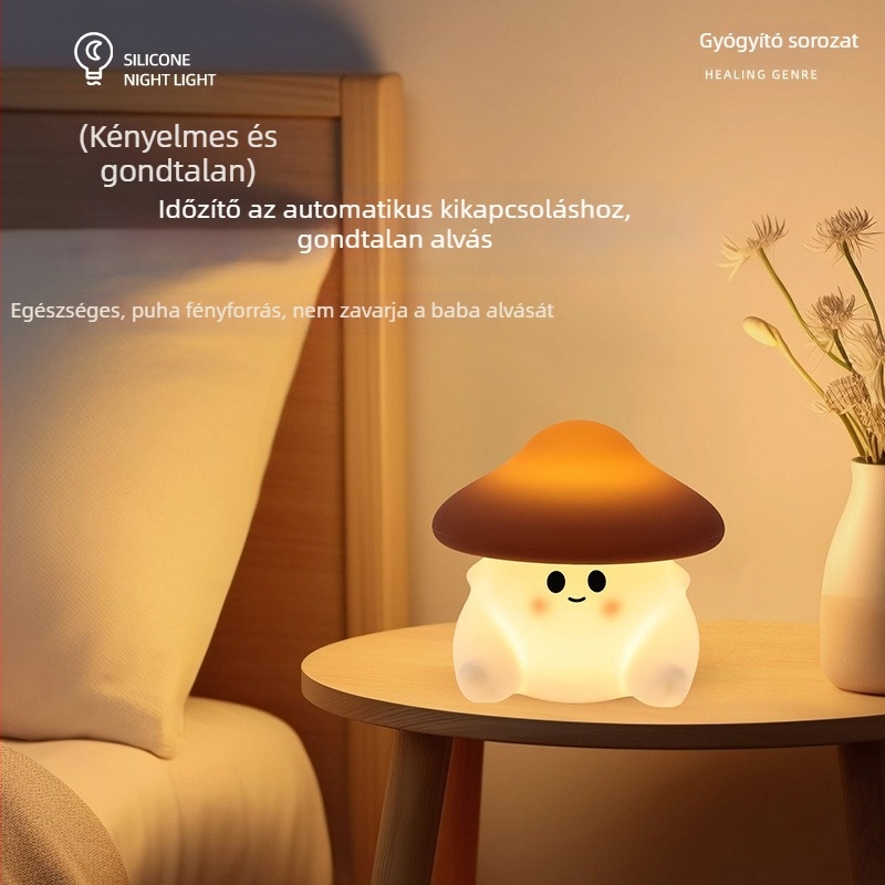 Újratölthető szilikon éjjeli lámpa az ágy melletti használathoz, szemvédő fény, babák etetéséhez