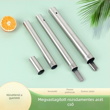 Rozsdamentes acél tárolócső grillsütő nyársakhoz és nyársak tároló doboza kültéri használatra