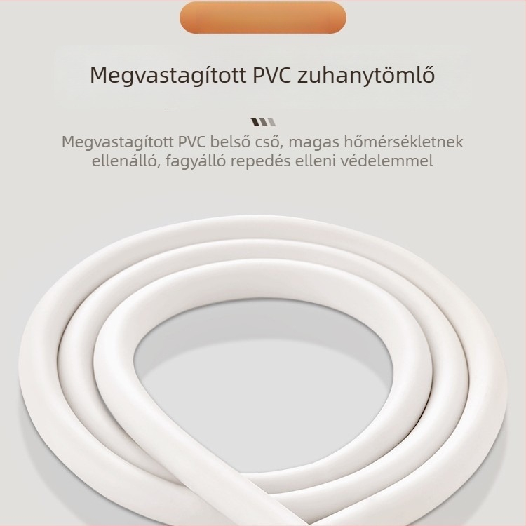 Fehér PVC vastagított robbanásbiztos zuhanycső és zuhanyfej – univerzális fürdőszobai cső bojlerhez