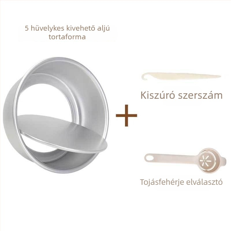 Anódizált tortaforma levehető alappal, 6 hüvelyk, teljes készlet otthoni és professzionális sütéshez
