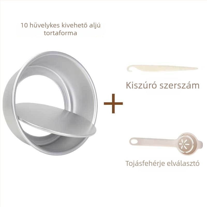 Anódizált tortaforma levehető alappal, 6 hüvelyk, teljes készlet otthoni és professzionális sütéshez