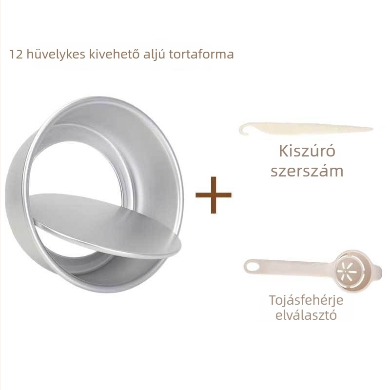 Anódizált tortaforma levehető alappal, 6 hüvelyk, teljes készlet otthoni és professzionális sütéshez