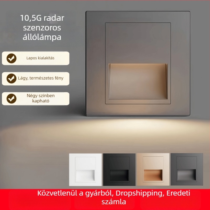 Radar szenzoros LED lépcsőfok világítás, 86-os típusú alaplámpa folyosóra és bejárathoz