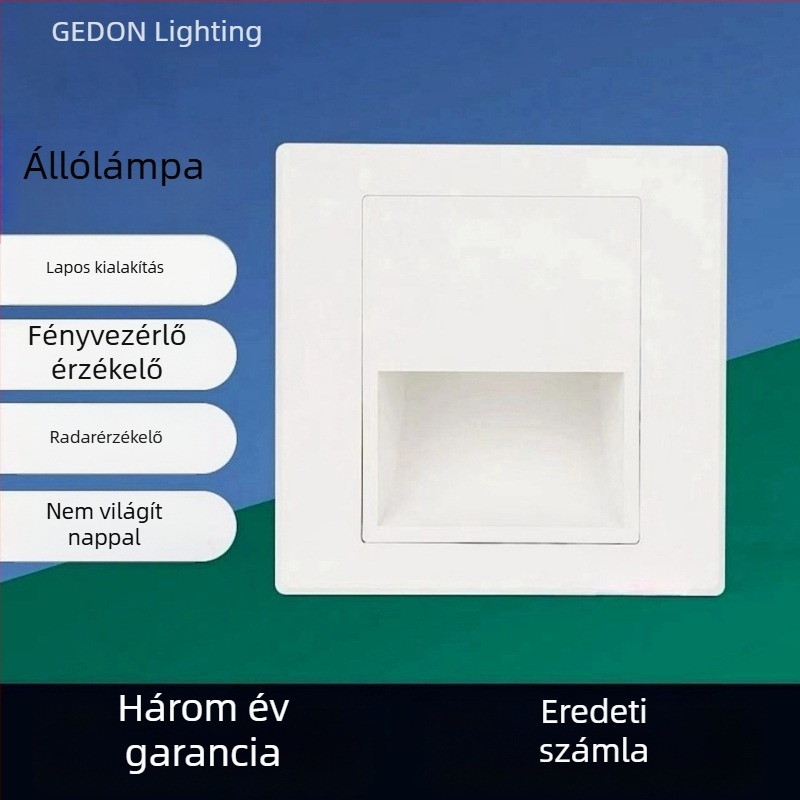 Radar szenzoros LED lépcsőfok világítás, 86-os típusú alaplámpa folyosóra és bejárathoz