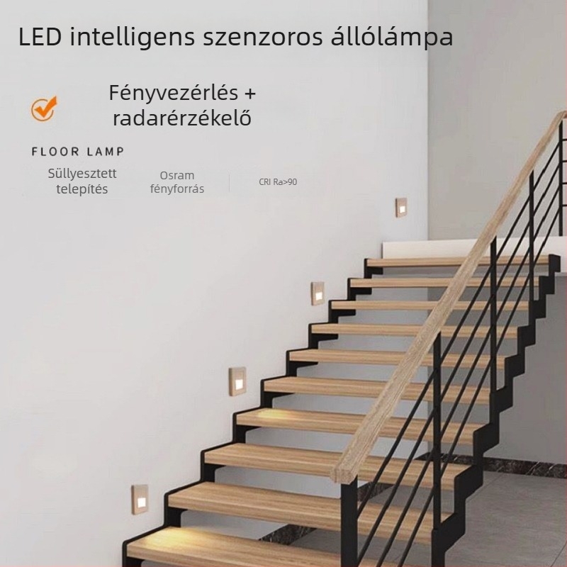 Radar szenzoros LED lépcsőfok világítás, 86-os típusú alaplámpa folyosóra és bejárathoz