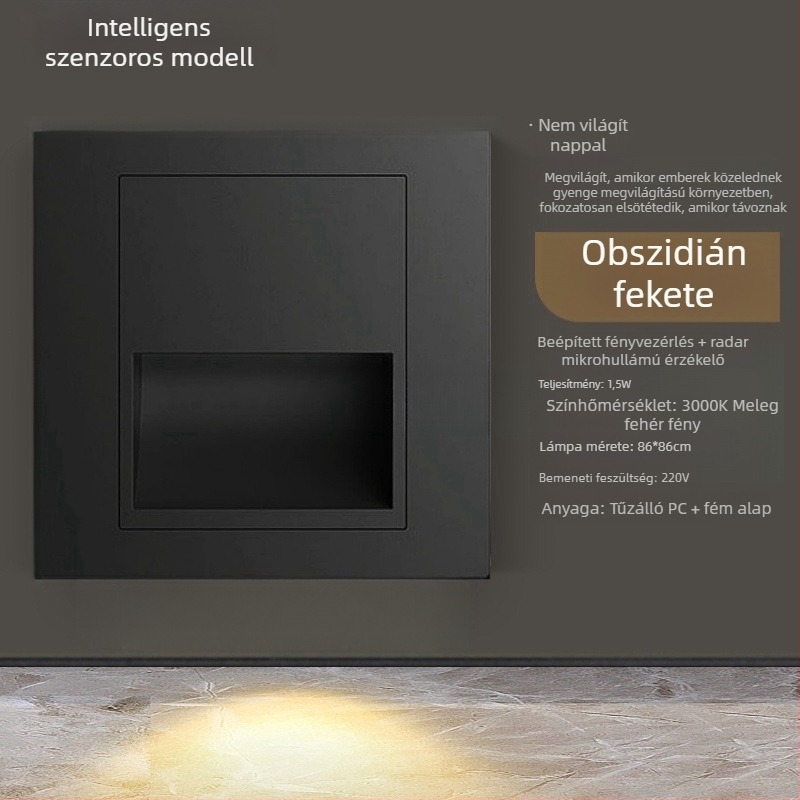 Radar szenzoros LED lépcsőfok világítás, 86-os típusú alaplámpa folyosóra és bejárathoz