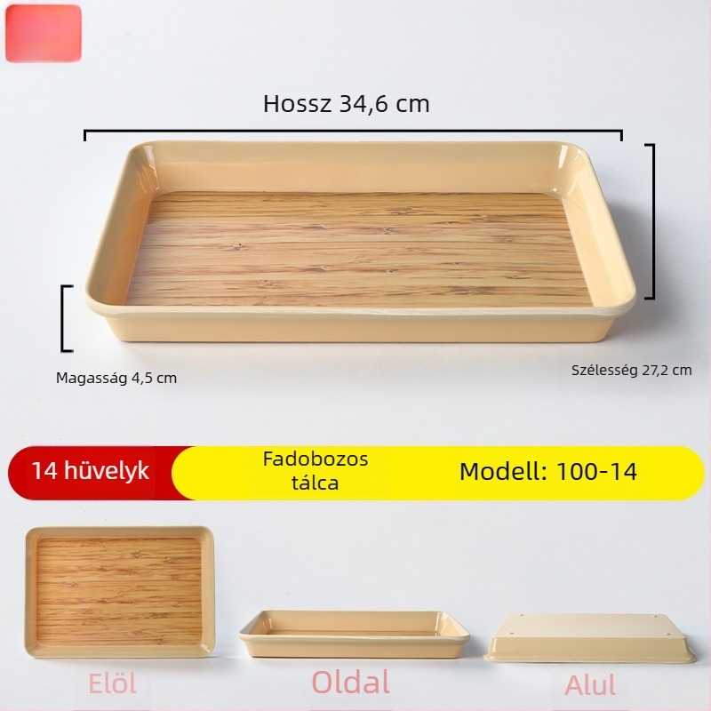 Melaminból készült fa mintás bemutató tál önkiszolgáláshoz, forgatható mini hot pot marhával és zöldségekkel