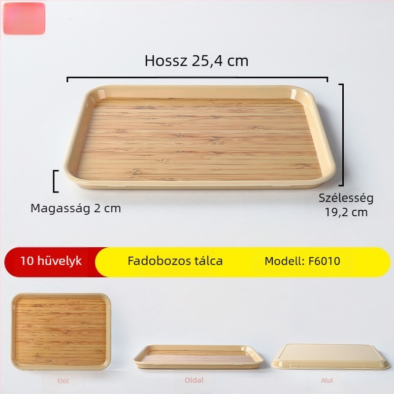 Melaminból készült fa mintás bemutató tál önkiszolgáláshoz, forgatható mini hot pot marhával és zöldségekkel