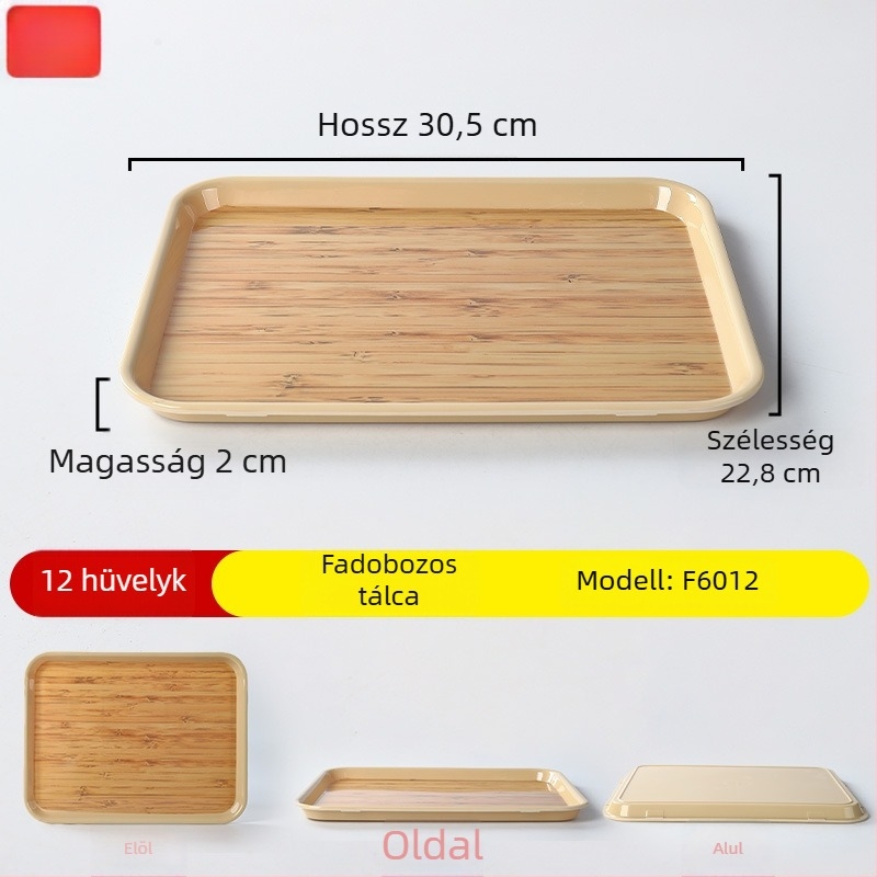 Melaminból készült fa mintás bemutató tál önkiszolgáláshoz, forgatható mini hot pot marhával és zöldségekkel