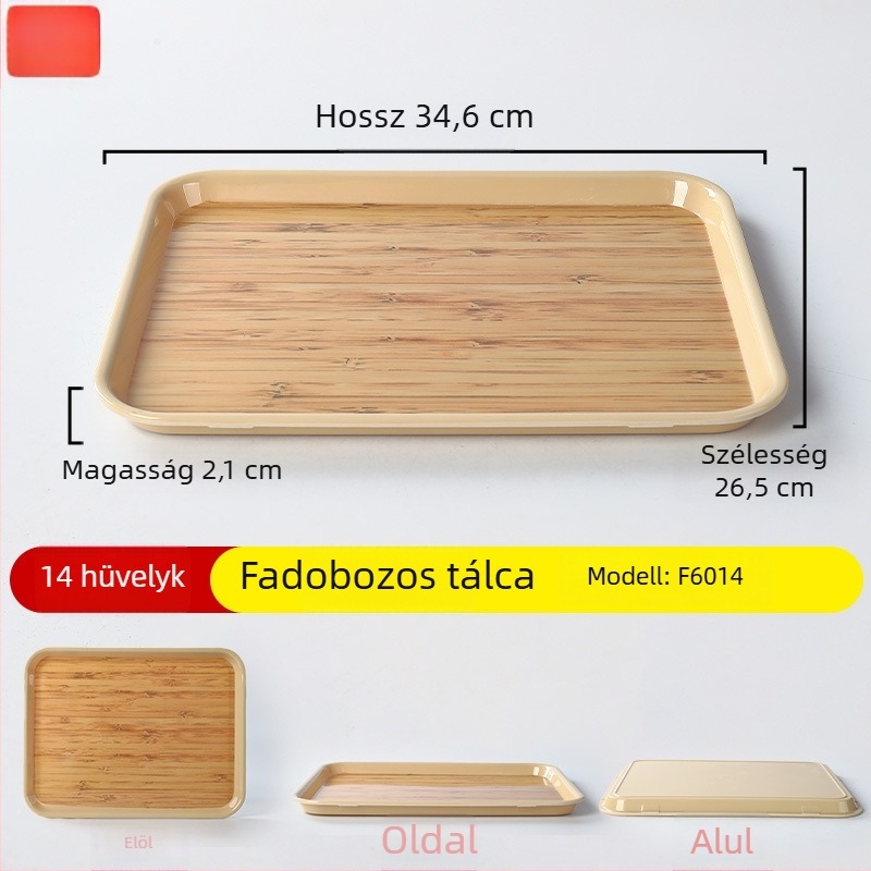 Melaminból készült fa mintás bemutató tál önkiszolgáláshoz, forgatható mini hot pot marhával és zöldségekkel