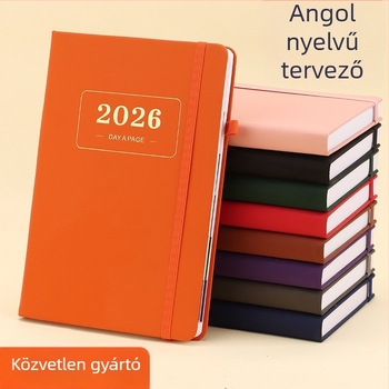 2026-os angol nyelvű tervező — 365 napos napi bejegyzések, határokon átívelő jegyzetfüzet-naptár
