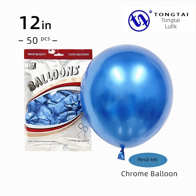 Krom arany színű latex lufi, 12 hüvelyk, 2,8 g, esküvői dekorációhoz