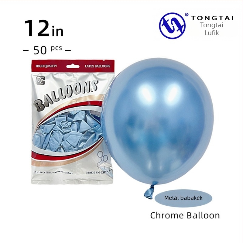 Krom arany színű latex lufi, 12 hüvelyk, 2,8 g, esküvői dekorációhoz