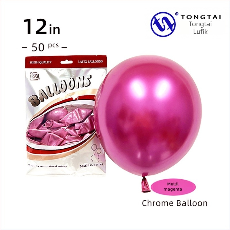 Krom arany színű latex lufi, 12 hüvelyk, 2,8 g, esküvői dekorációhoz