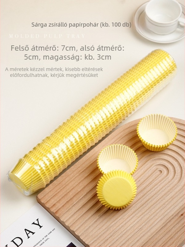Hőálló sütőpapír muffinformákhoz és mini süteményekhez – szilikon-olajos bevonat, tapadásmentes, olajálló