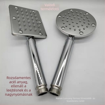 304 rozsdamentes acél zuhanyfej, kézi, univerzális zuhanyfej fürdőszobához és vízmelegítőhöz