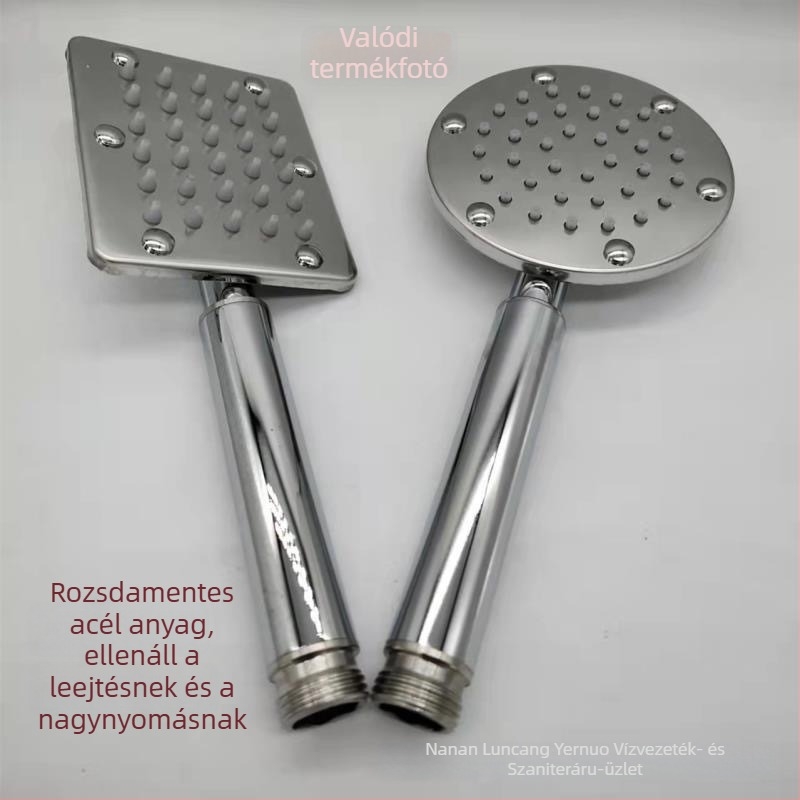304 rozsdamentes acél zuhanyfej, kézi, univerzális zuhanyfej fürdőszobához és vízmelegítőhöz