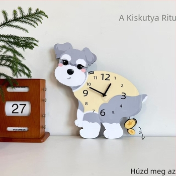 Kedves Bichon Frisé ingaóra – csendes, dekoratív falióra