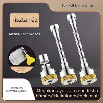 Konyhai univerzális csaptelep-hosszabbító fröccsenésvédő fejjel, univerzális adapterrel és permetezőfejjel