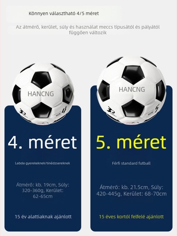 PU focilabda gyerekeknek, méretek 4 és 5.