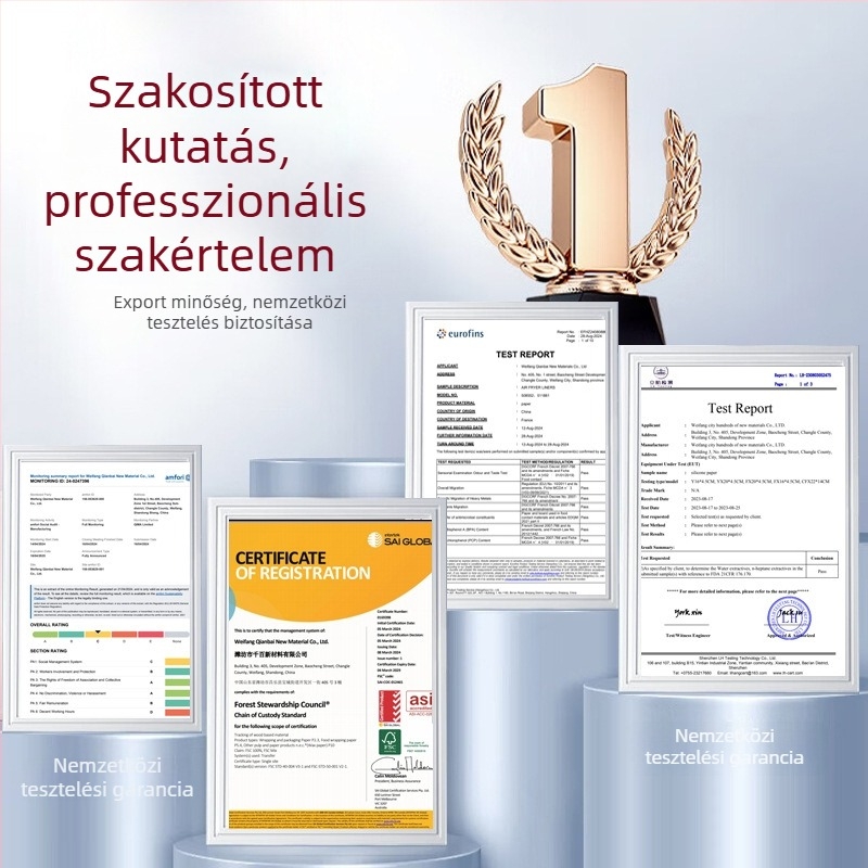 Négyzet alakú sütőpapír forró levegős fritőzhöz, dupla oldalú szilikon bevonattal, olajálló és tapadásmentes