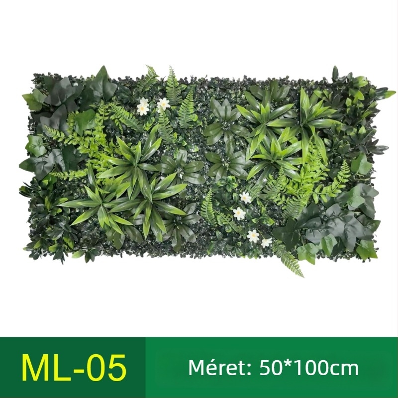 50×100 cm műnövény fal panel Milán fűvel kültéri erkély dekorációhoz